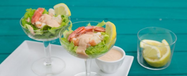 Il cocktail di gamberi è pronto