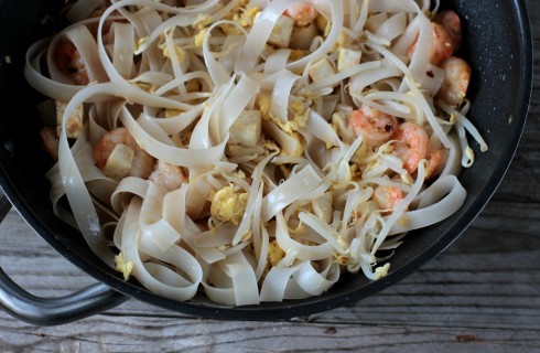 Le tagliatelle di riso nel pad thai