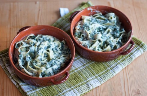 Il soufflé di tagliatelle prima della cottura
