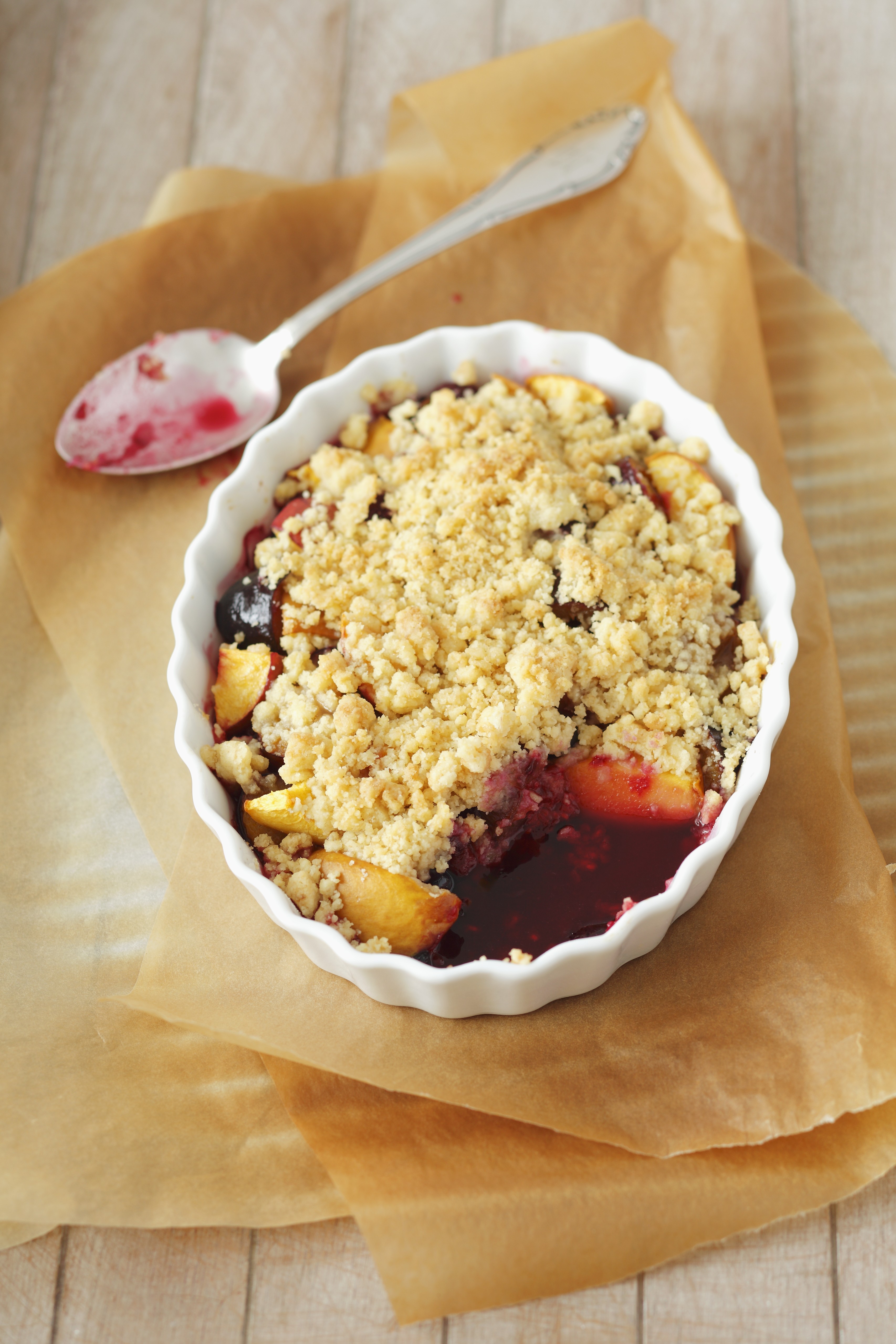 Crumble di pesche gialle