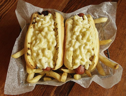 hot dog con pasta