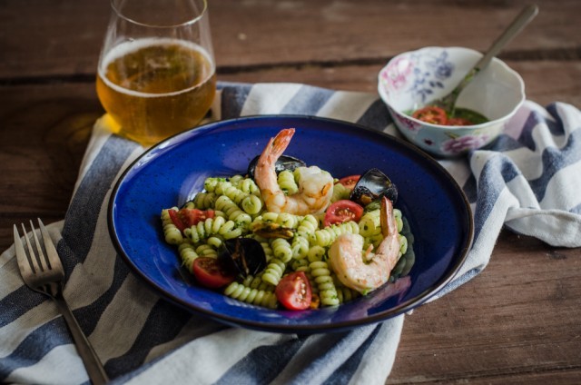 pasta fredda gamberi e cozze