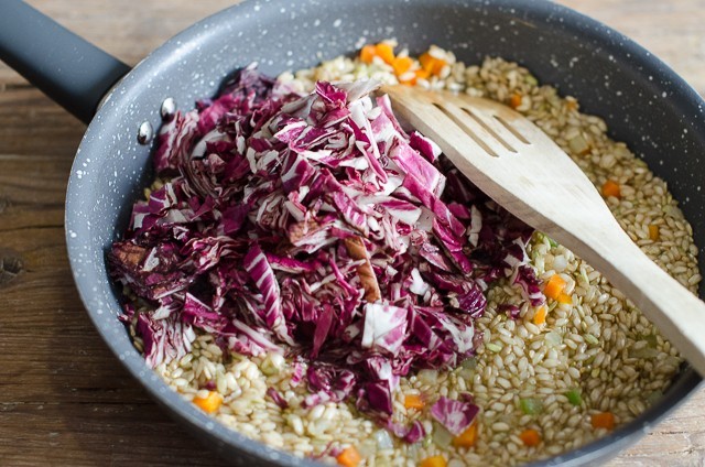 risotto integrale radicchio e zafferano-2