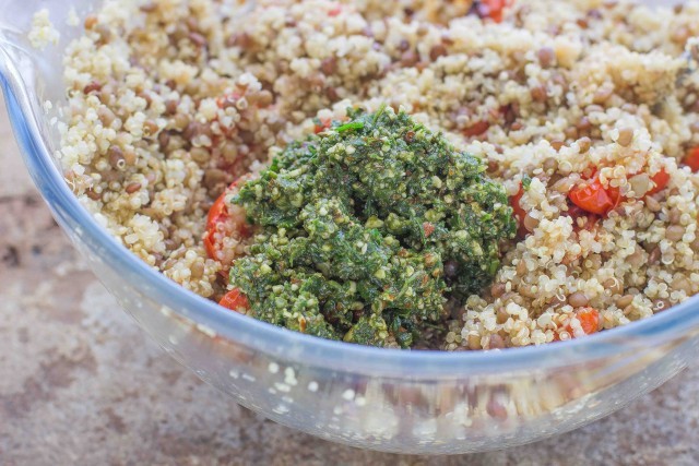 Step 4 insalata fredda di quinoa e lenticchie