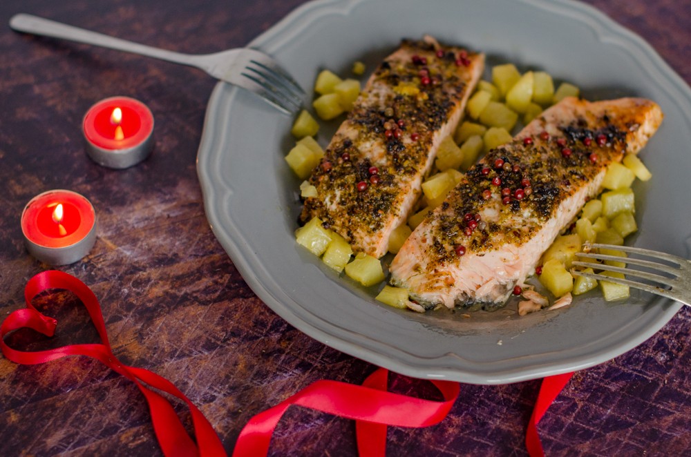 salmone marinato alle spezie