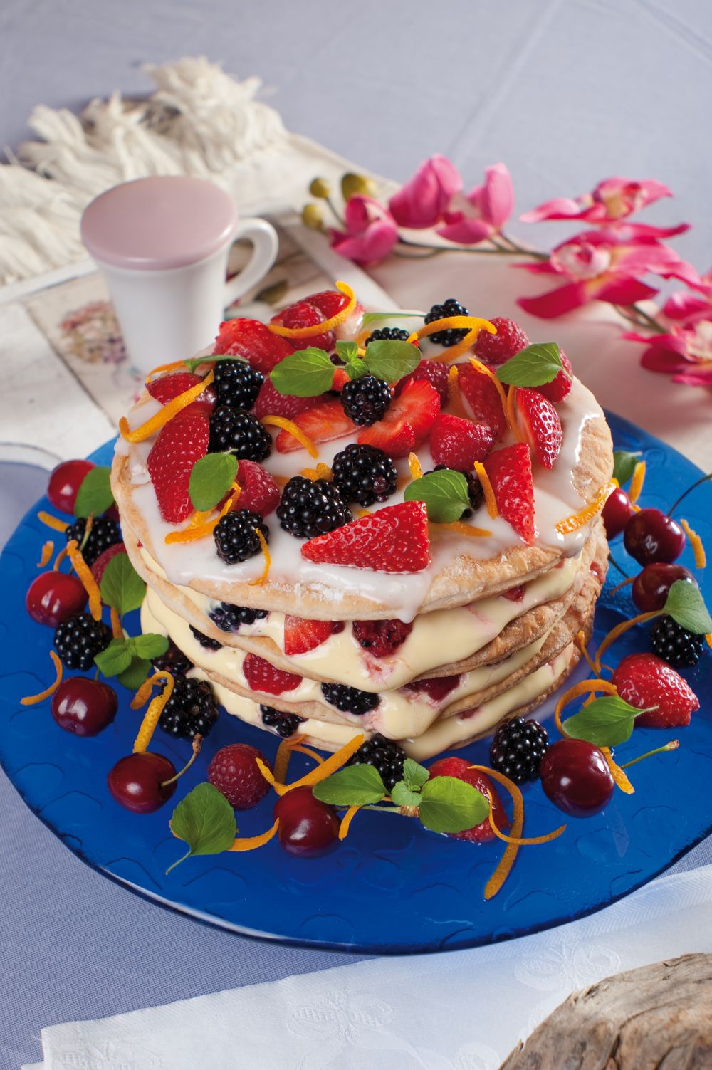 Millefoglie allo zabaione e frutta