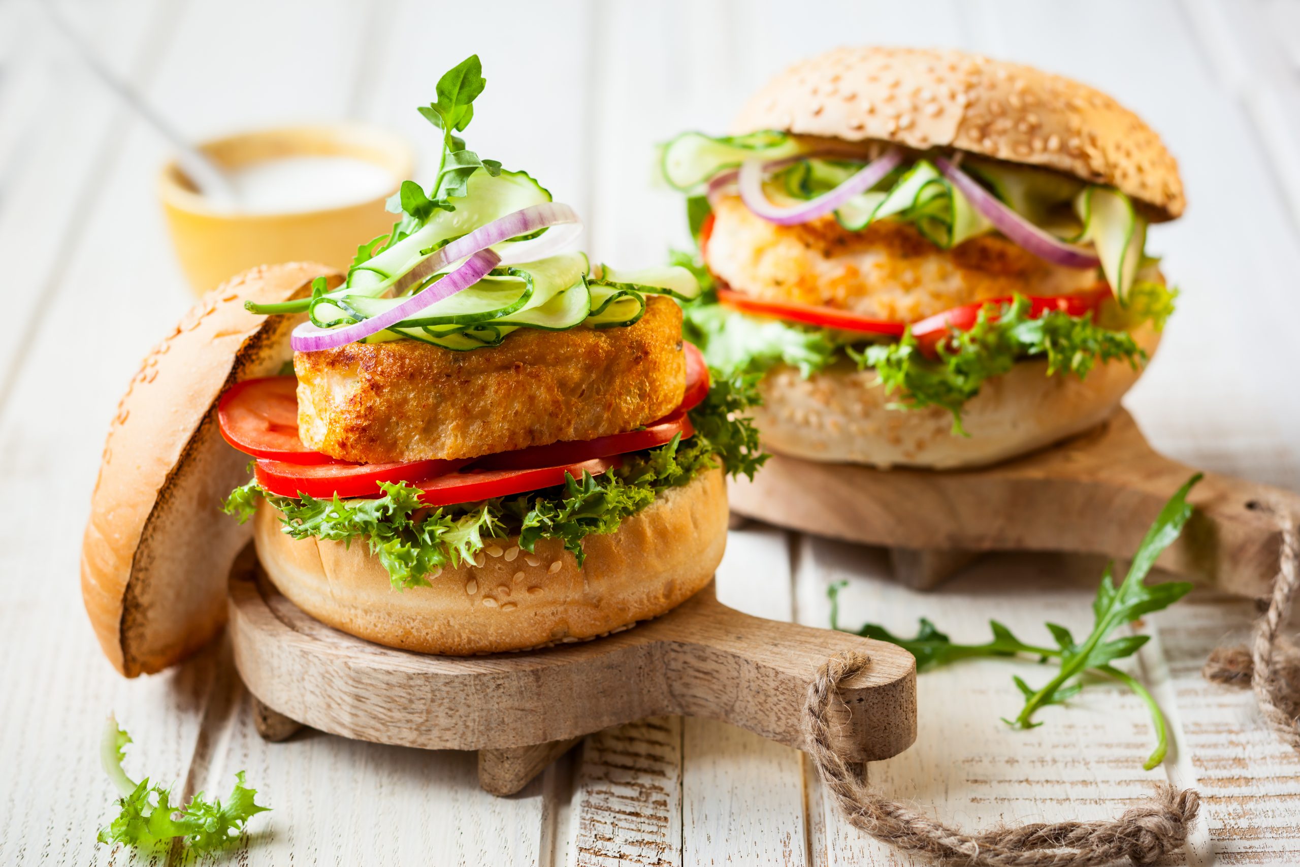 Hamburger con salmone