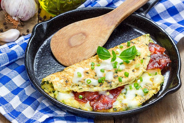 omelette formaggio e pancetta