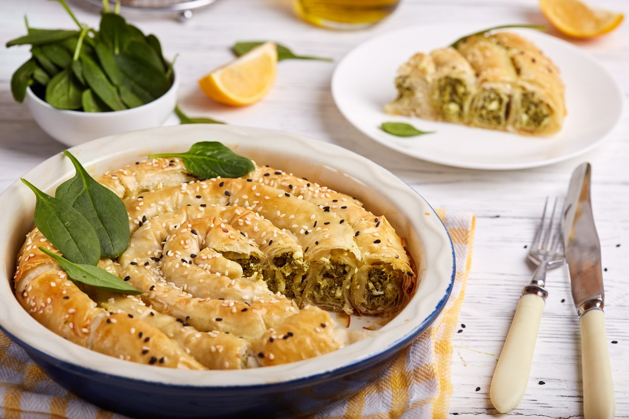 Torta spirale con spinaci