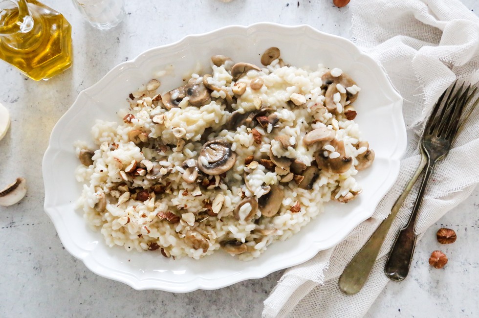 Risotto taleggio funghi e nocciole