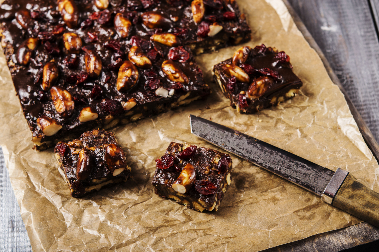 Barrette cioccolato e frutta secca