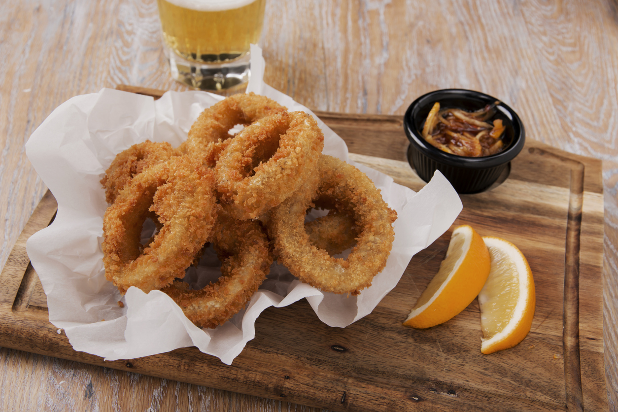 Anelli di funghi fritti