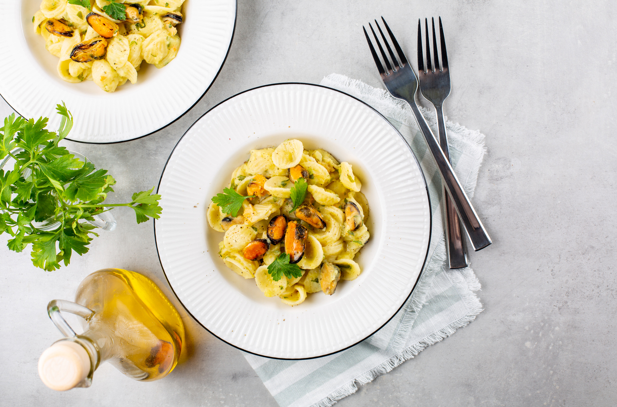 Orecchiette cozze e fagioli