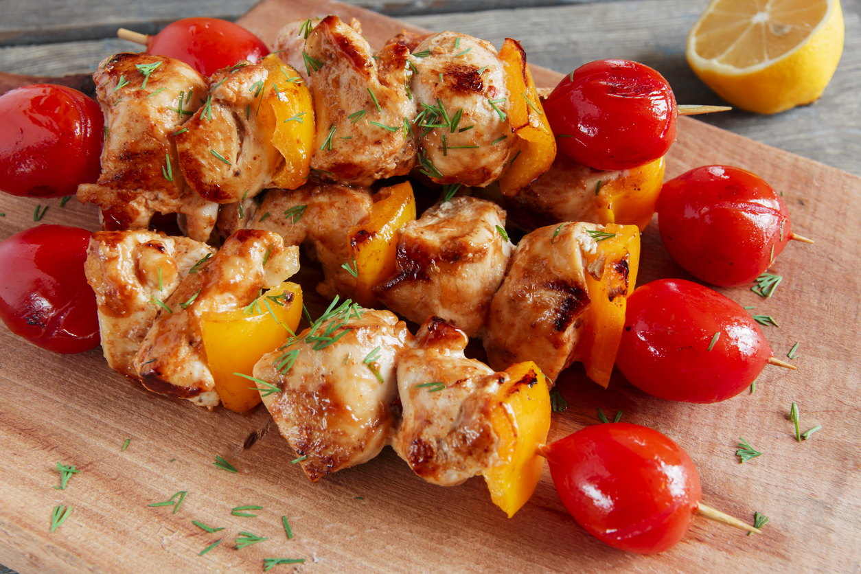 Spiedini pollo e peperoni