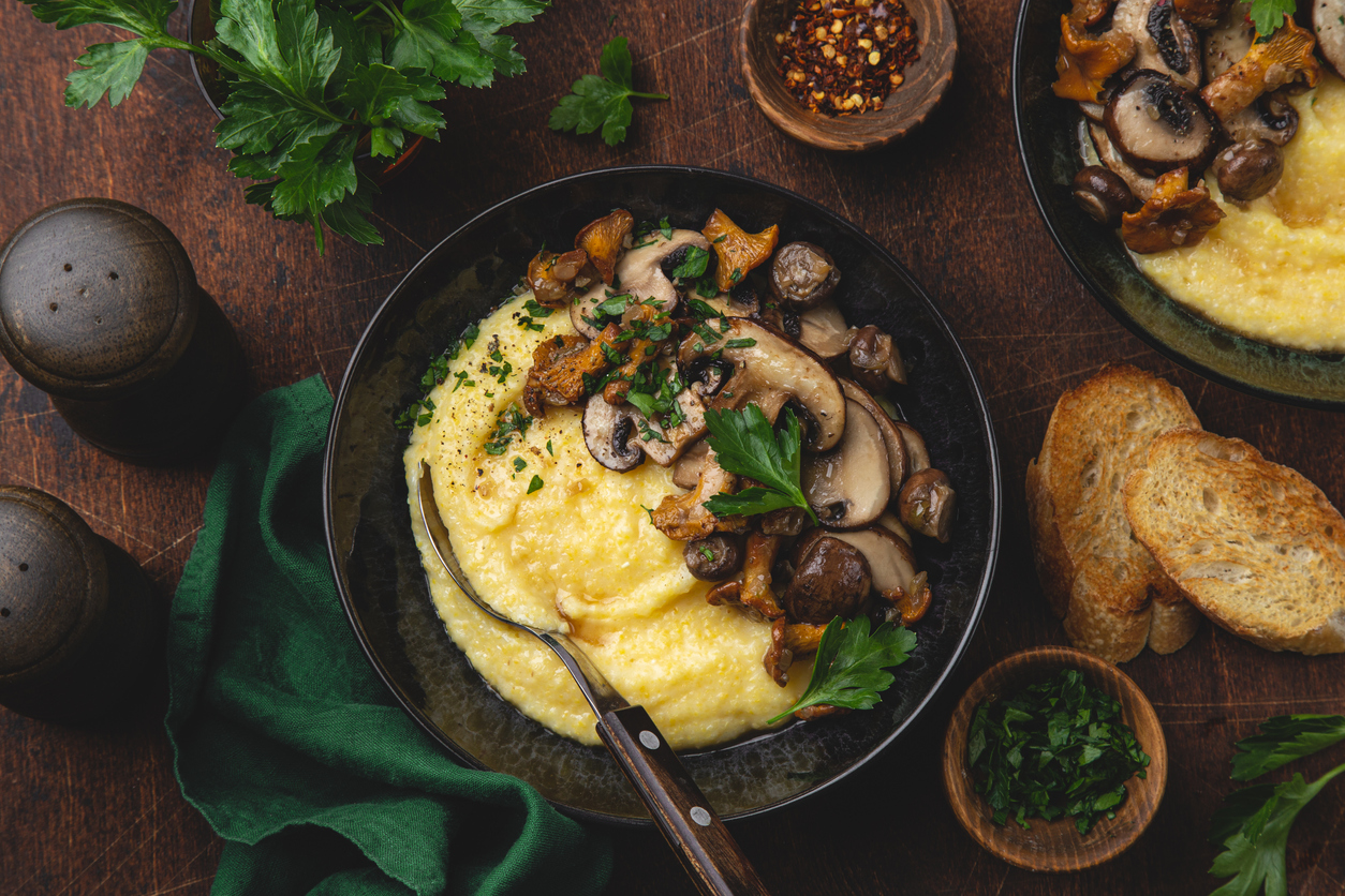Polenta con funghi surgelati
